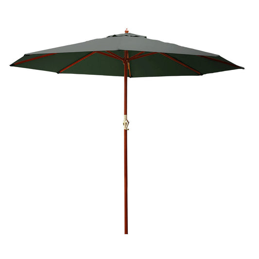 Beach Outdoor Umbrella Pole with Base Stand Charcoal - 3M