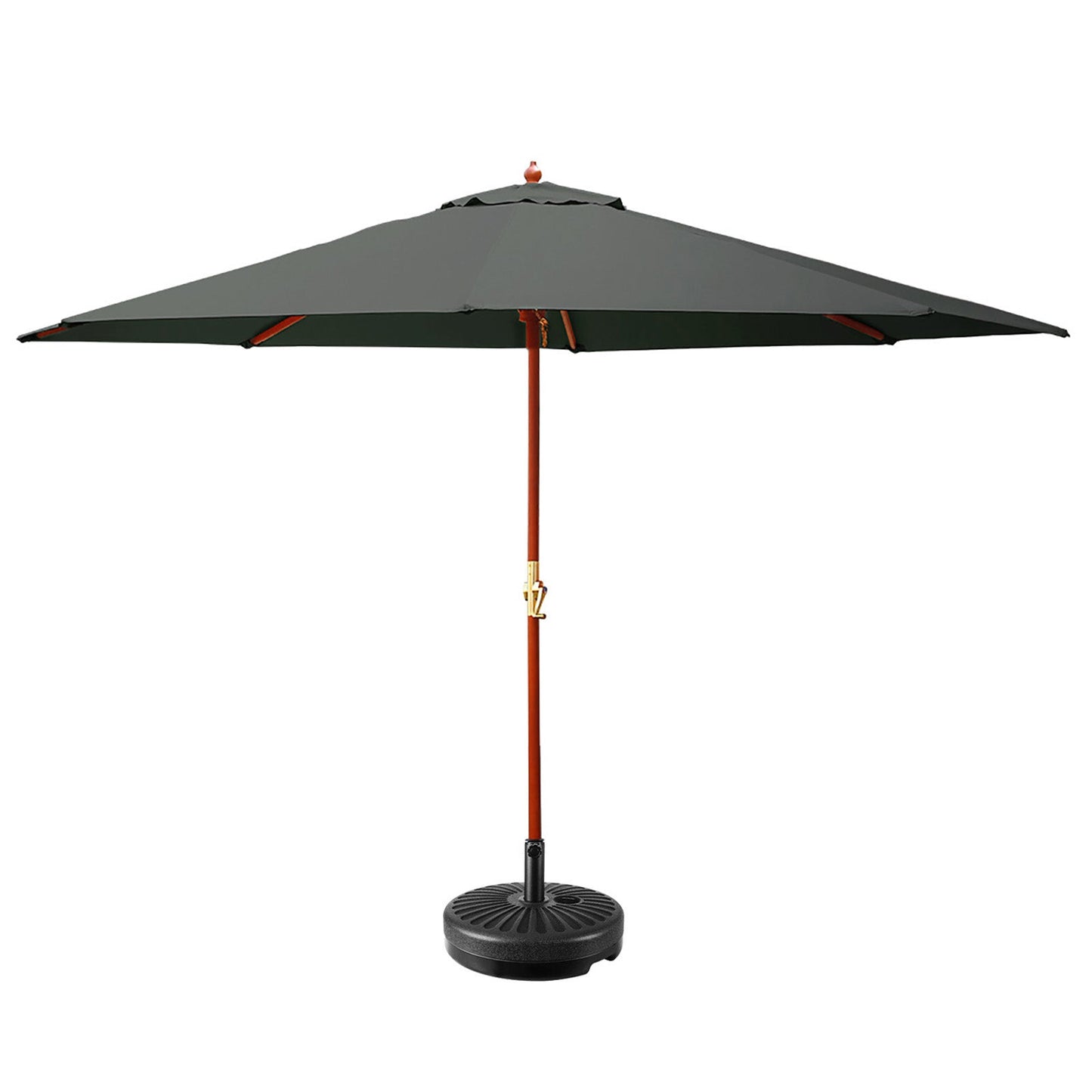 Garden Outdoor Umbrella Pole with Base Stand Charcoal - 3M
