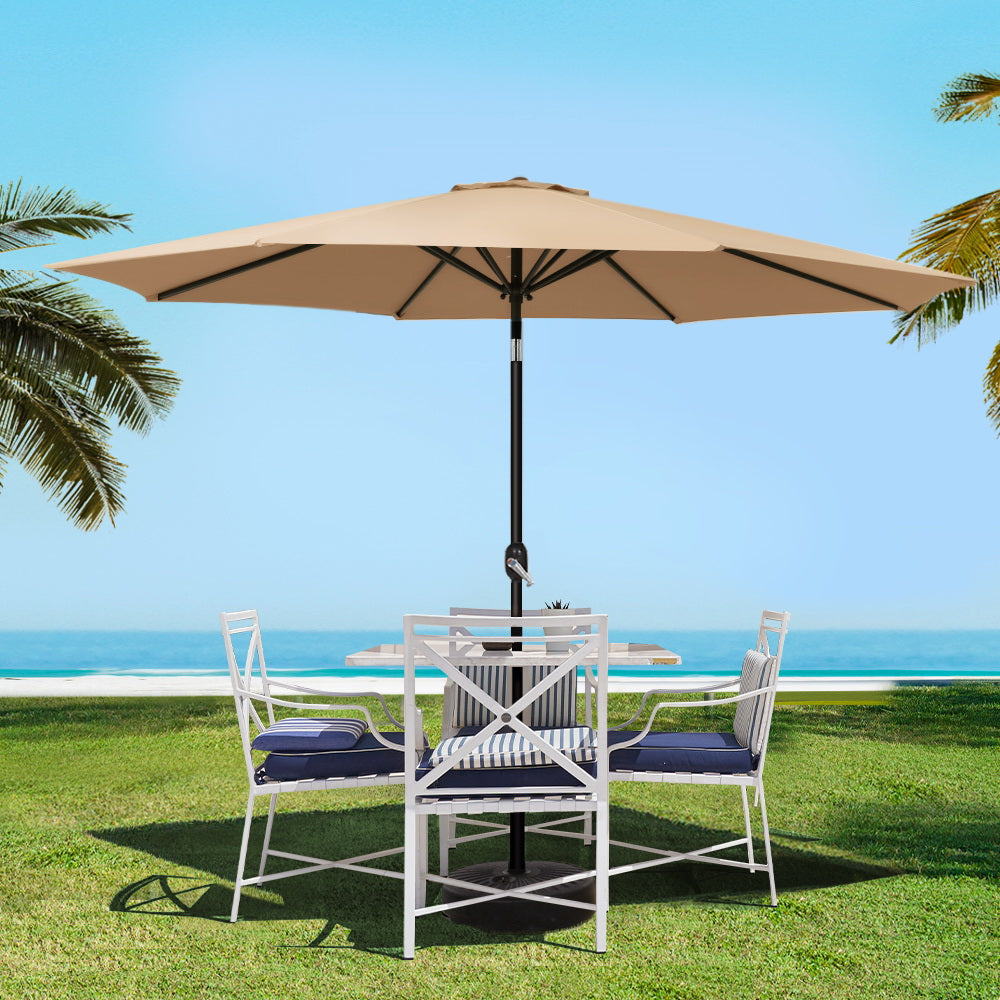 Outdoor Umbrella Garden Beach Tilt Sun Patio UV Pole - 3m