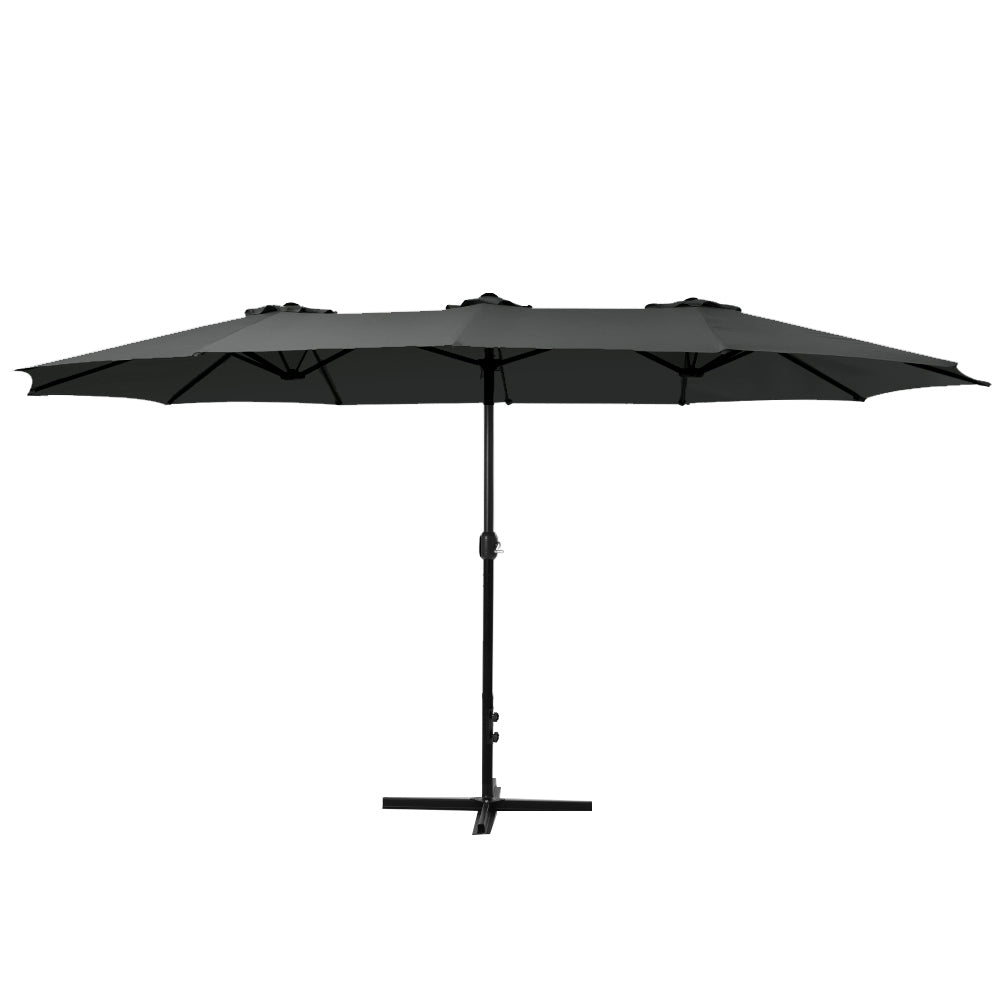 Outdoor Twin Beach Umbrella Base Sun Shade - 4.57m
