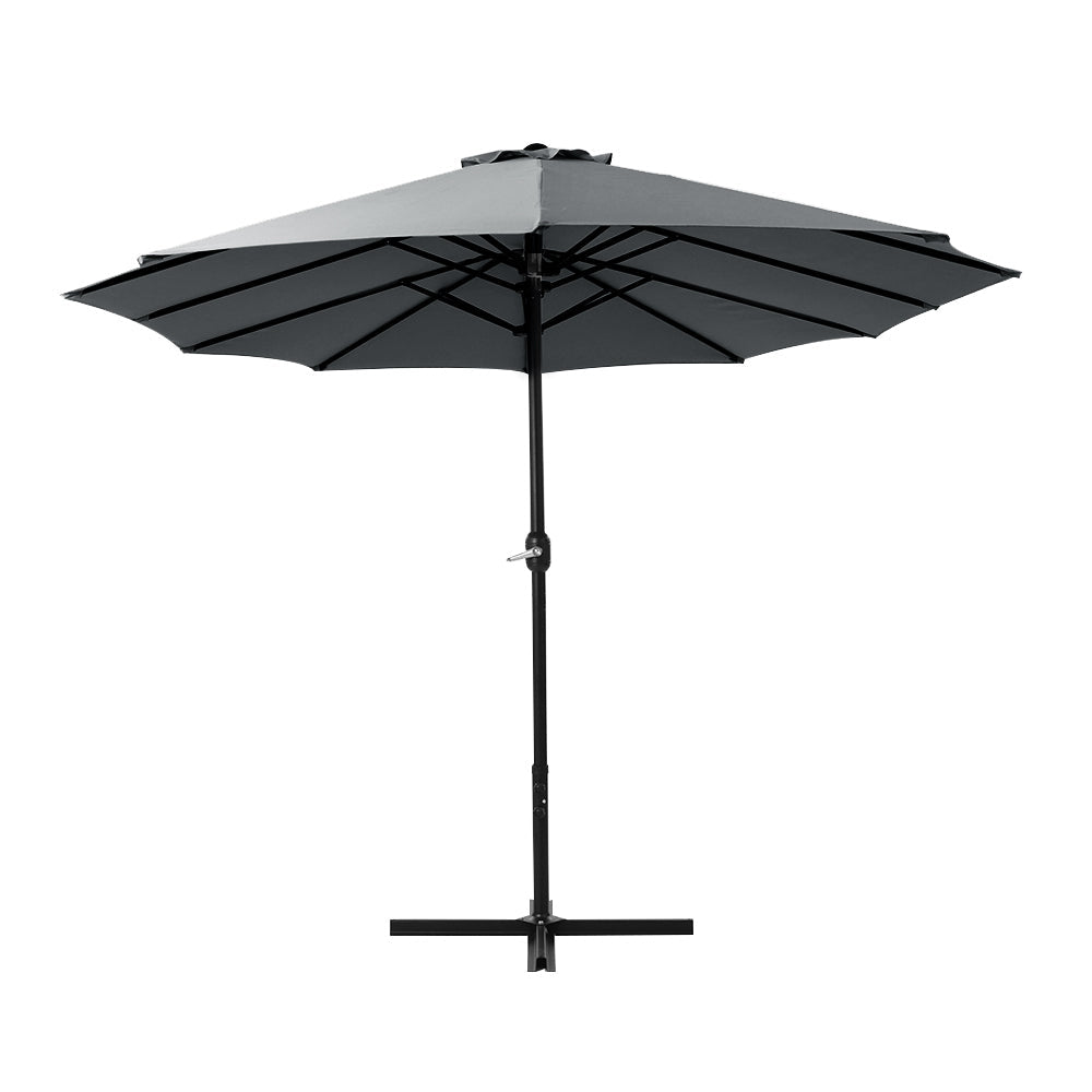 Outdoor Twin Umbrella Beach Stand Garden Sun Patio - 4.57m