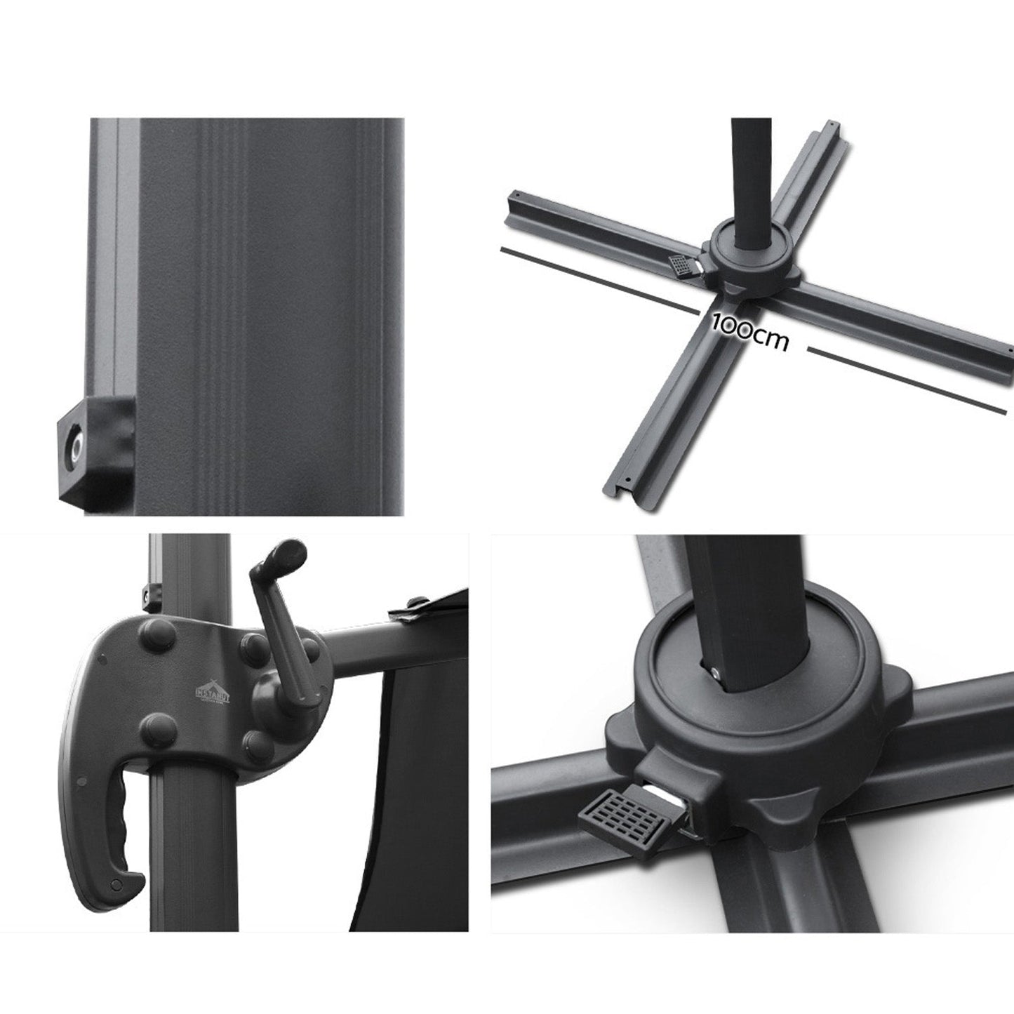 Outdoor Canopy Umbrella 3M - Black