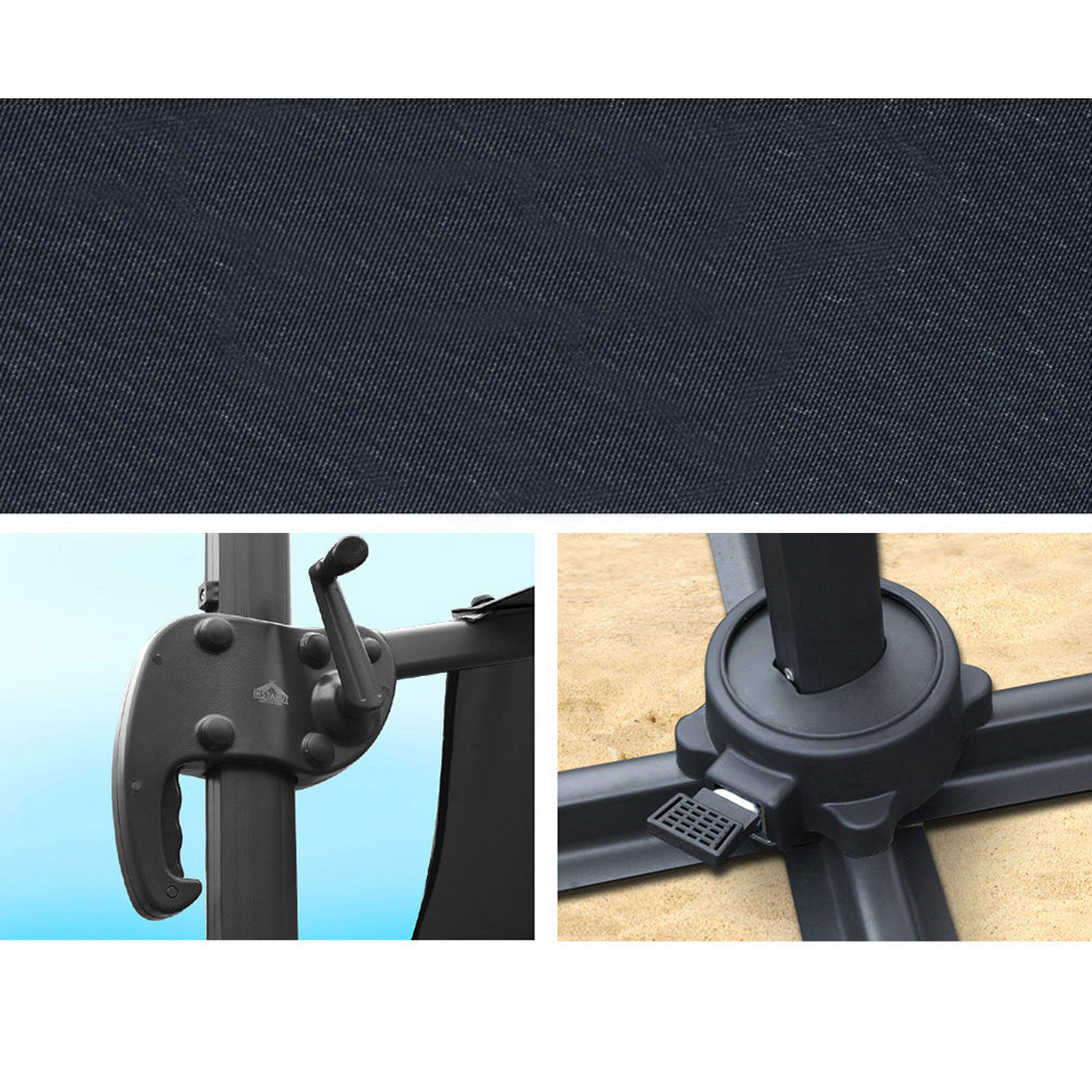 Outdoor Garden Roma 360 Umbrella - Charcoal