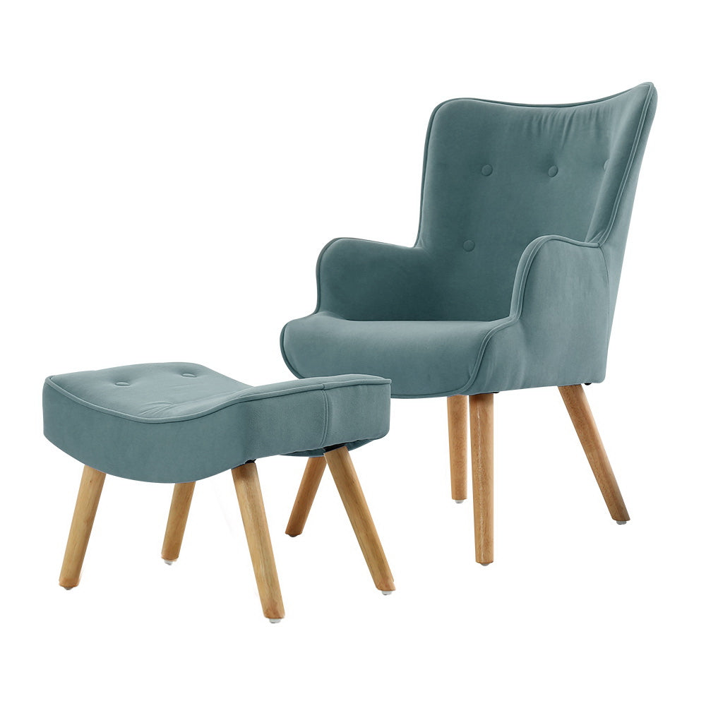 Ottoman Accent Sofa Lounge Chair - Blue