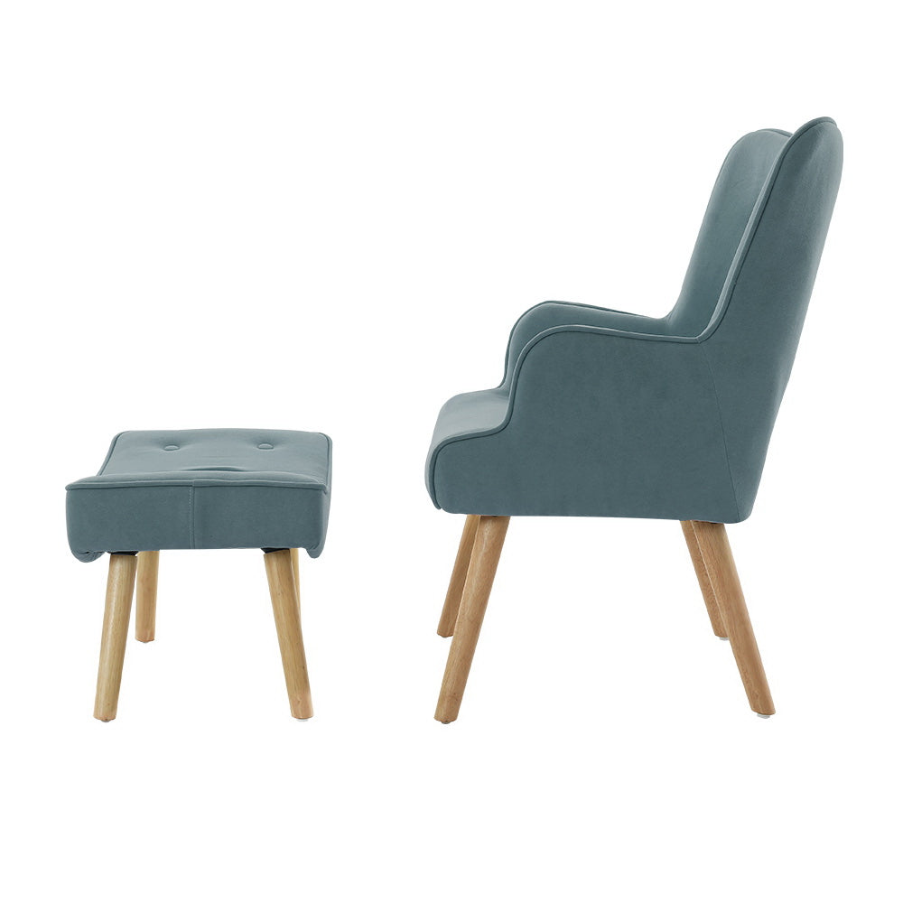 Ottoman Accent Sofa Lounge Chair - Blue