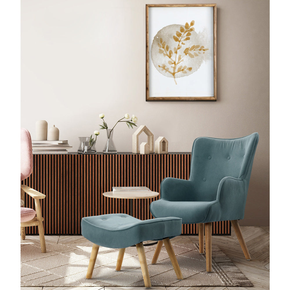 Ottoman Accent Sofa Lounge Chair - Blue