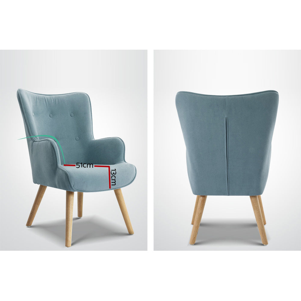 Ottoman Accent Sofa Lounge Chair - Blue
