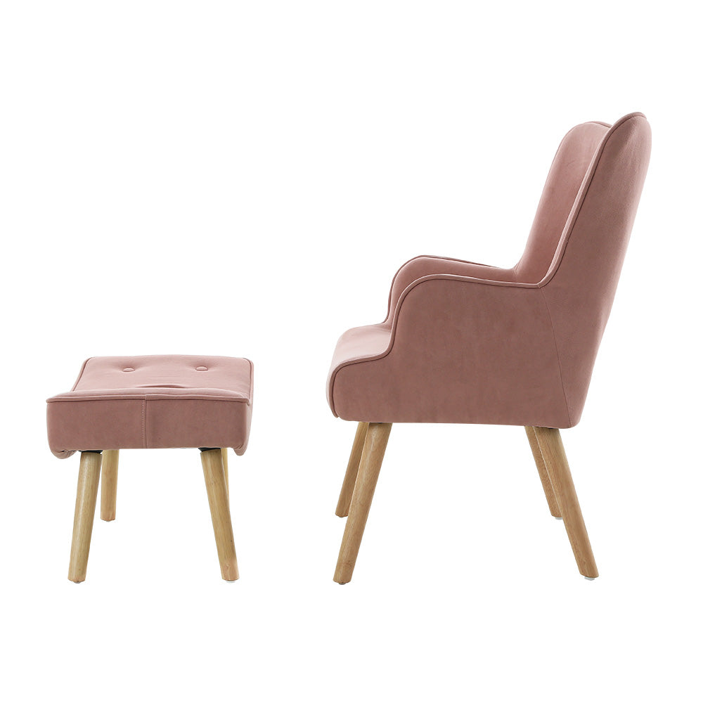 Ottoman Accent Sofa Lounge Chair - Pink