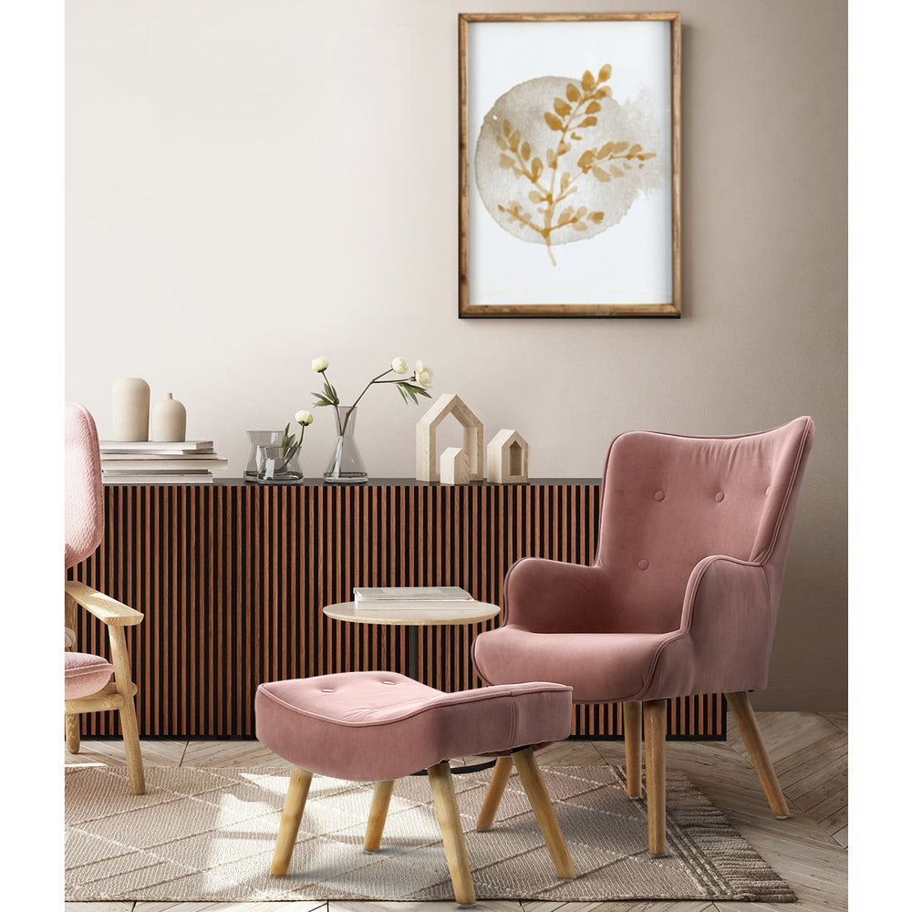 Ottoman Accent Sofa Lounge Chair - Pink