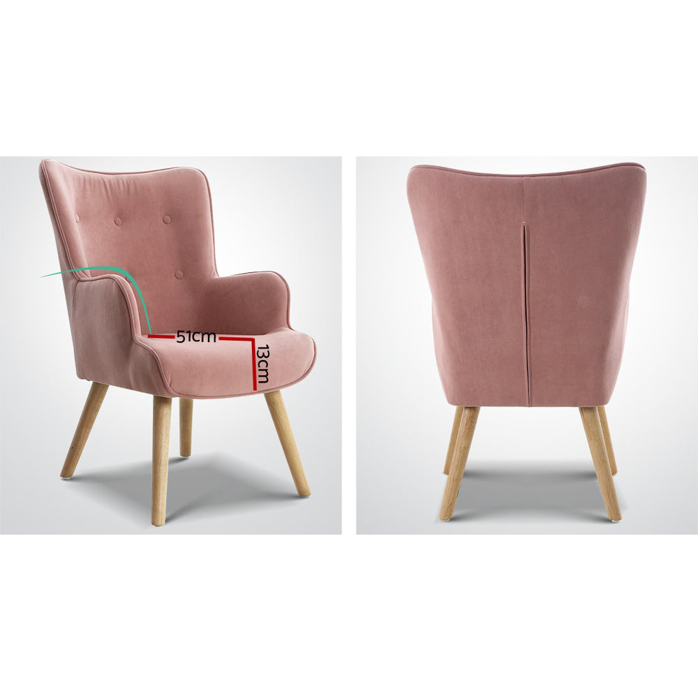 Ottoman Accent Sofa Lounge Chair - Pink