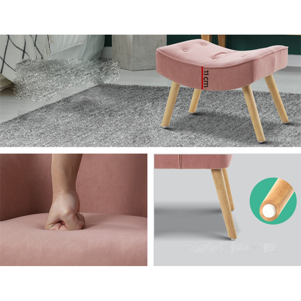 Ottoman Accent Sofa Lounge Chair - Pink