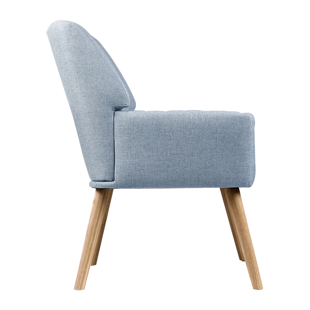 Armchair Lounge Chair Armchairs Accent Fabric Blue Grey