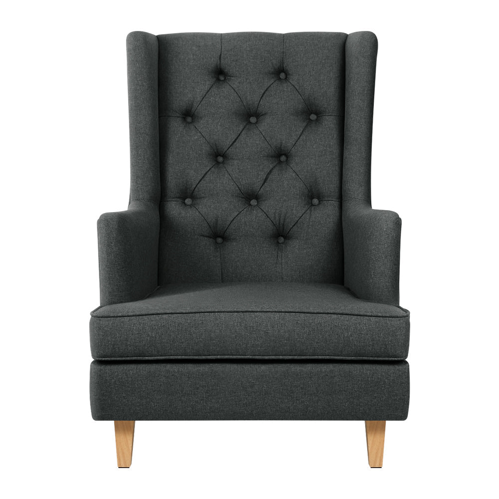 Rocking Armchair Feeding Chair Fabric Armchairs Lounge Recliner Charcoal