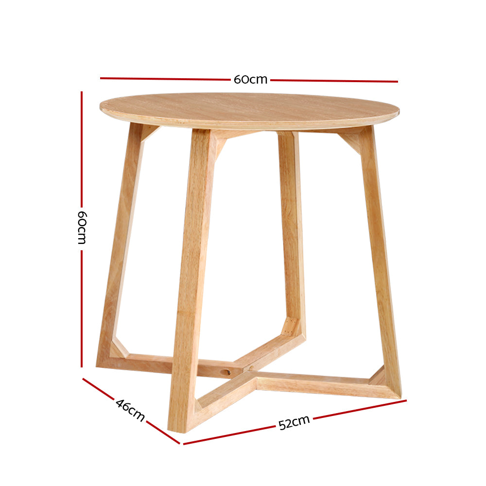 Round Wooden Coffee Table Furniture - Natural