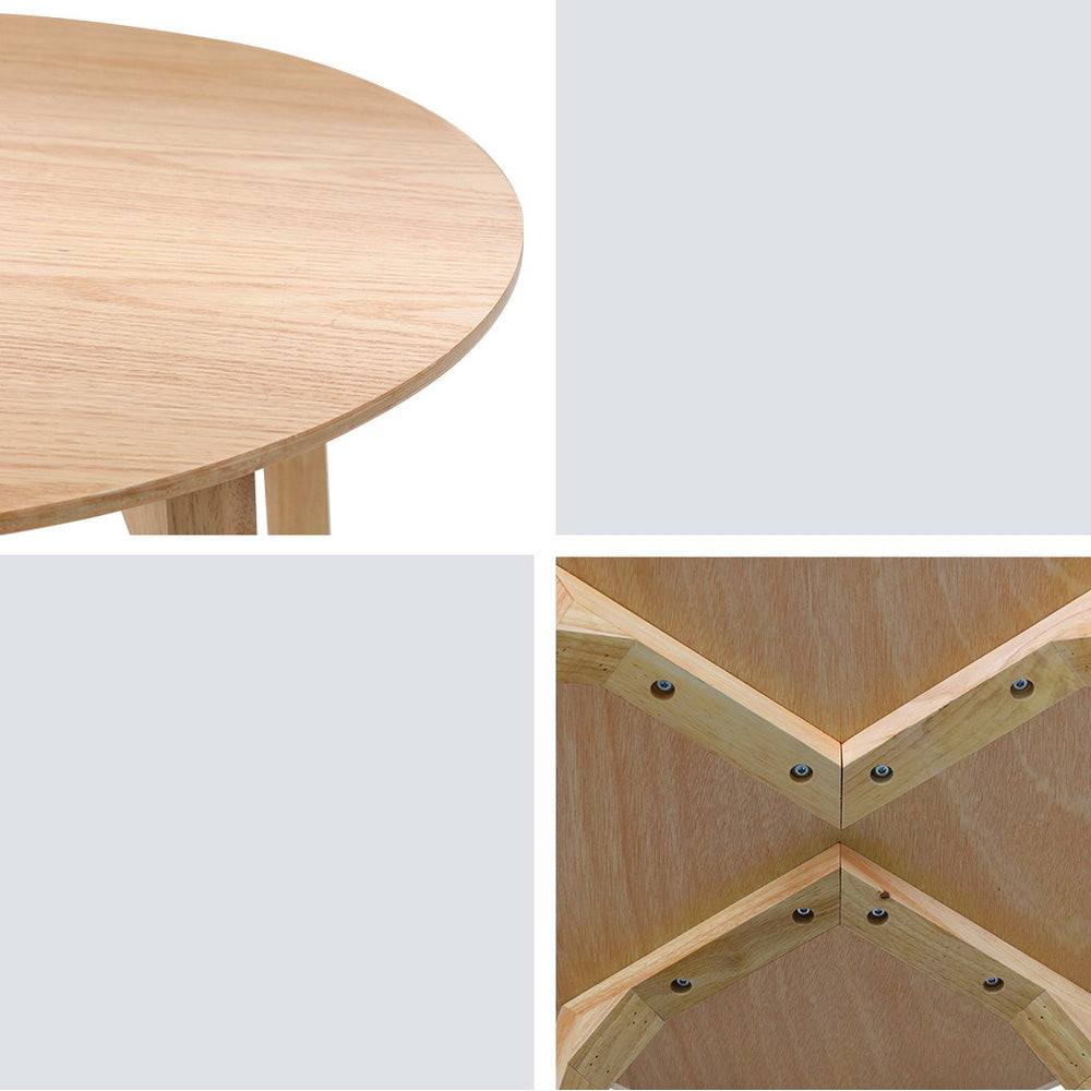 Round Wooden Coffee Table Furniture - Natural