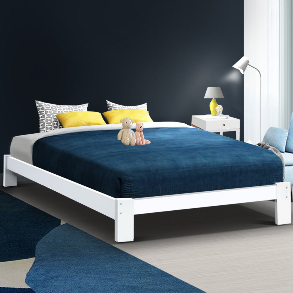 Bed Frame Double Size Wooden Bed Base Timber Foundation Mattress