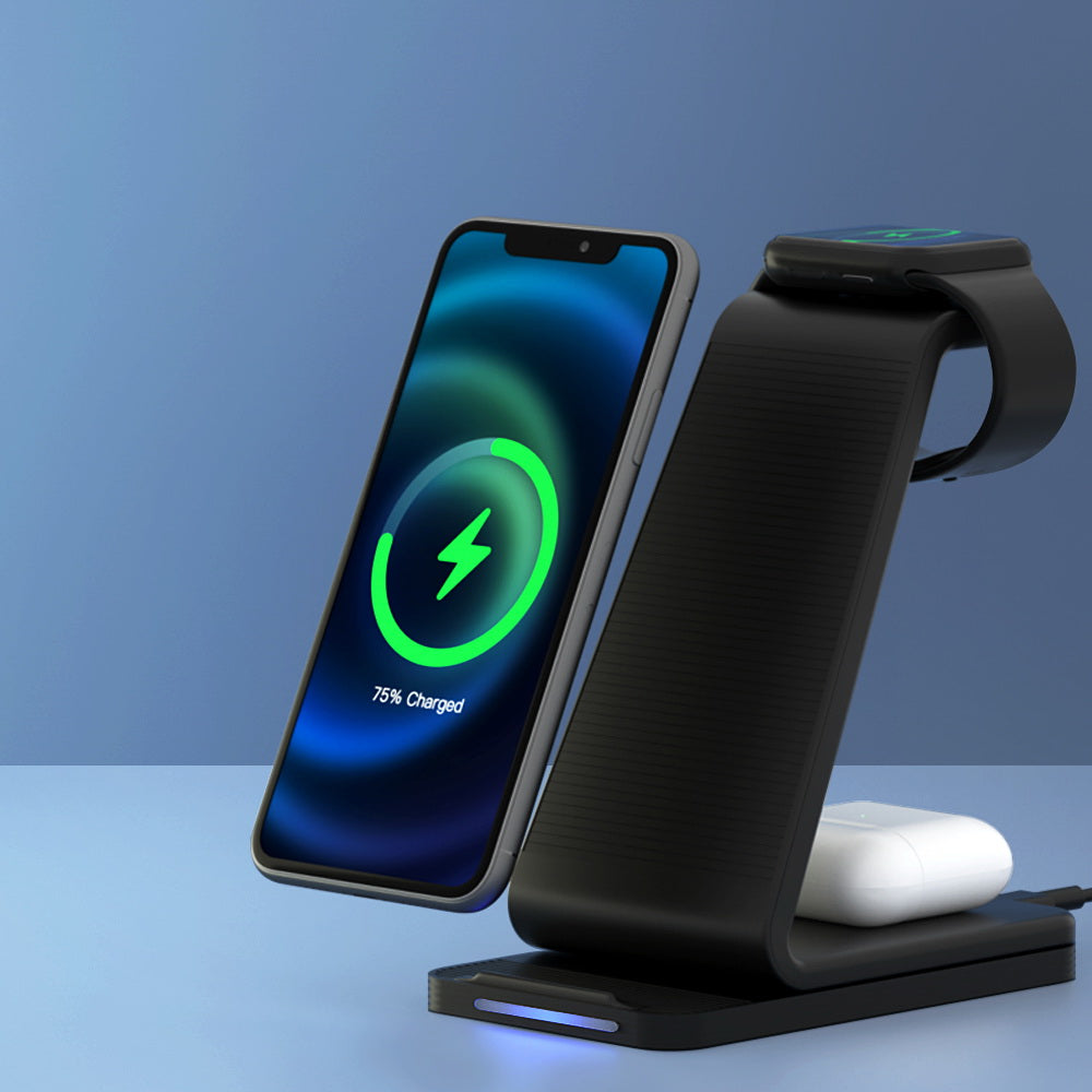 3 in 1 Wireless Charger Dock 15W Fast Charging Stand