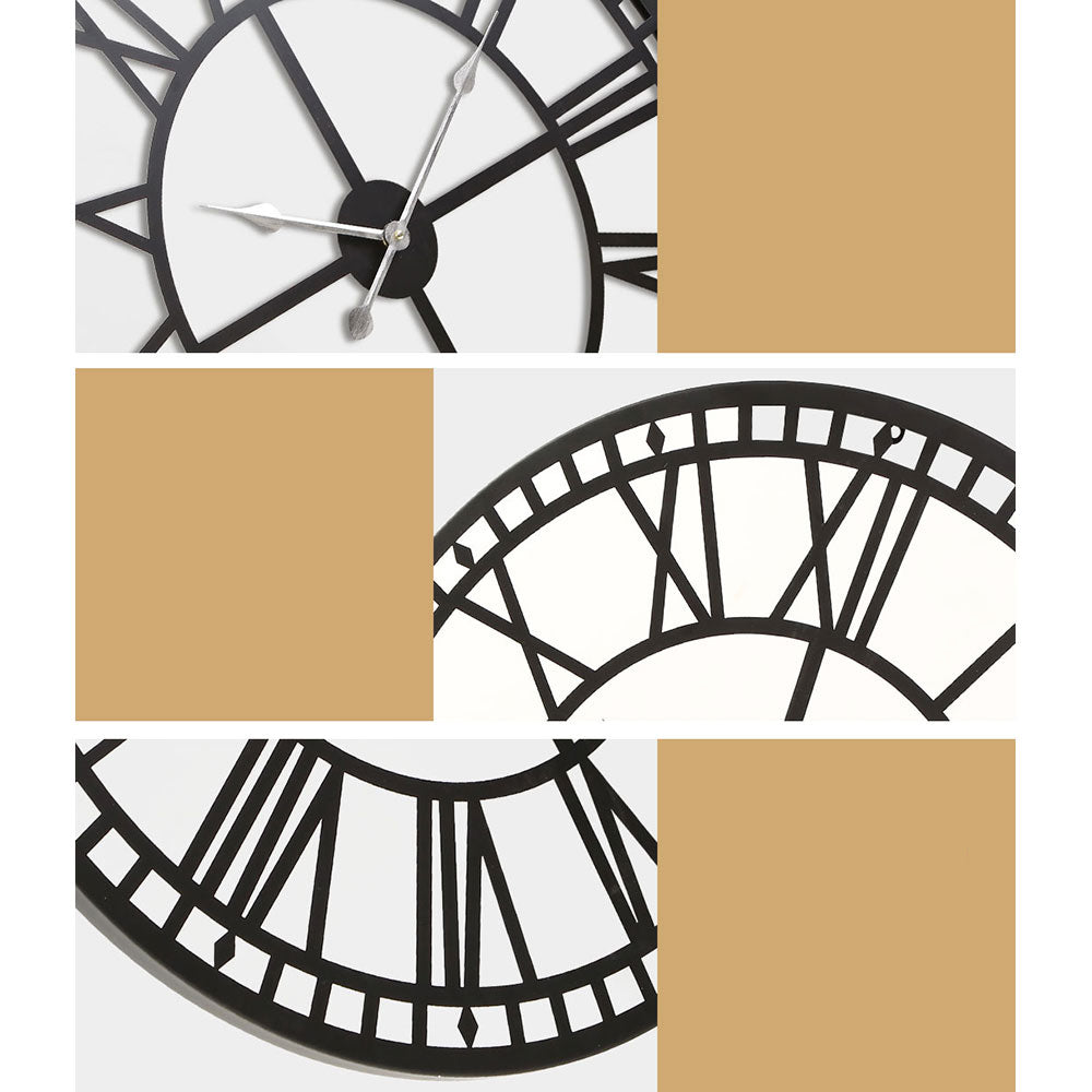 Vintage Metal Wall Clock Décor - 60cm