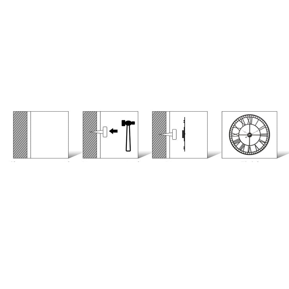Vintage Metal Wall Clock Décor - 60cm