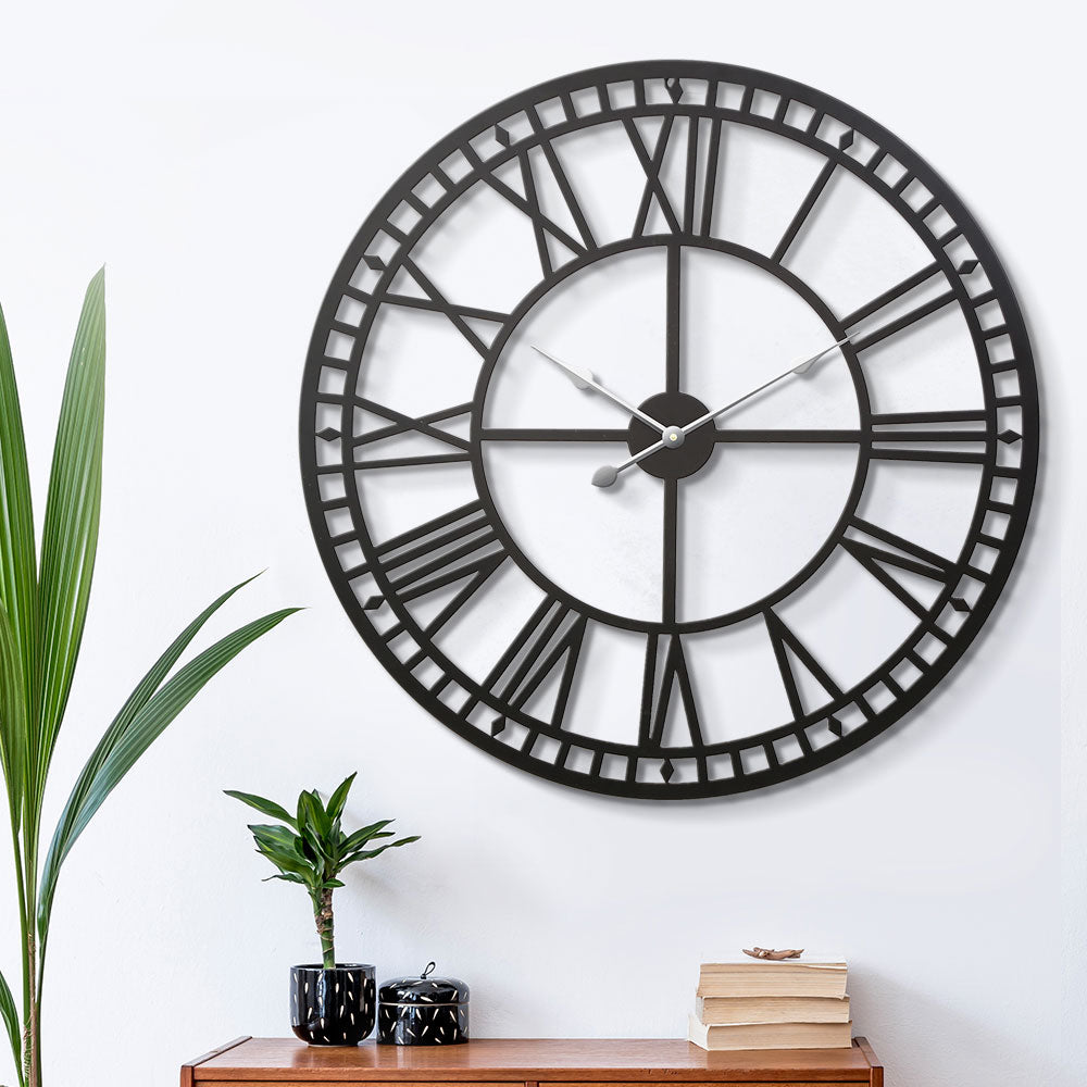 Vintage Metal Wall Clock Décor - 60cm