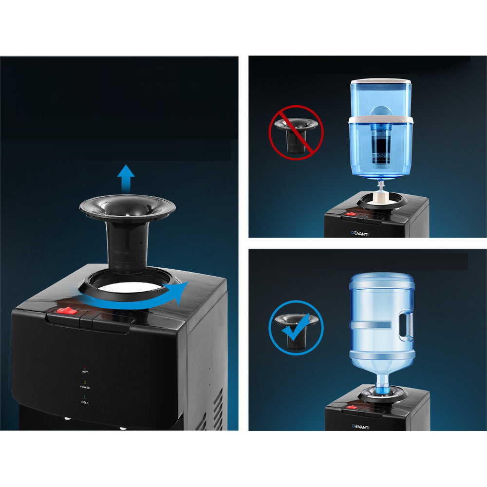 Hot and Cold Tall Water Dispenser - Black