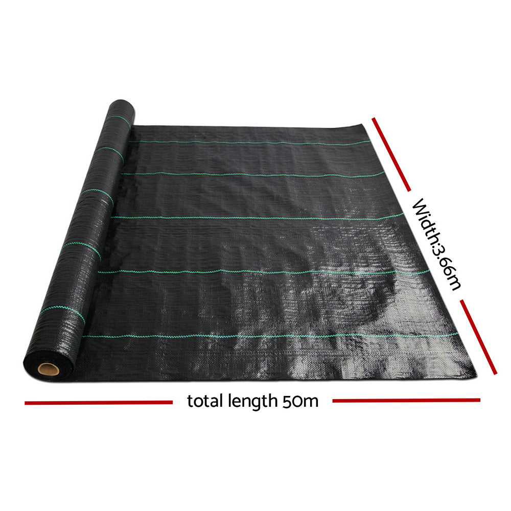 Weed Control Mat Woven Fabric Gardening Plant PE - 3.66m x 50m