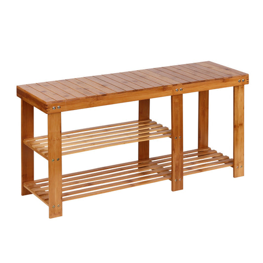 Bamboo 2 in 1 Bench Shoe Rack - Wood