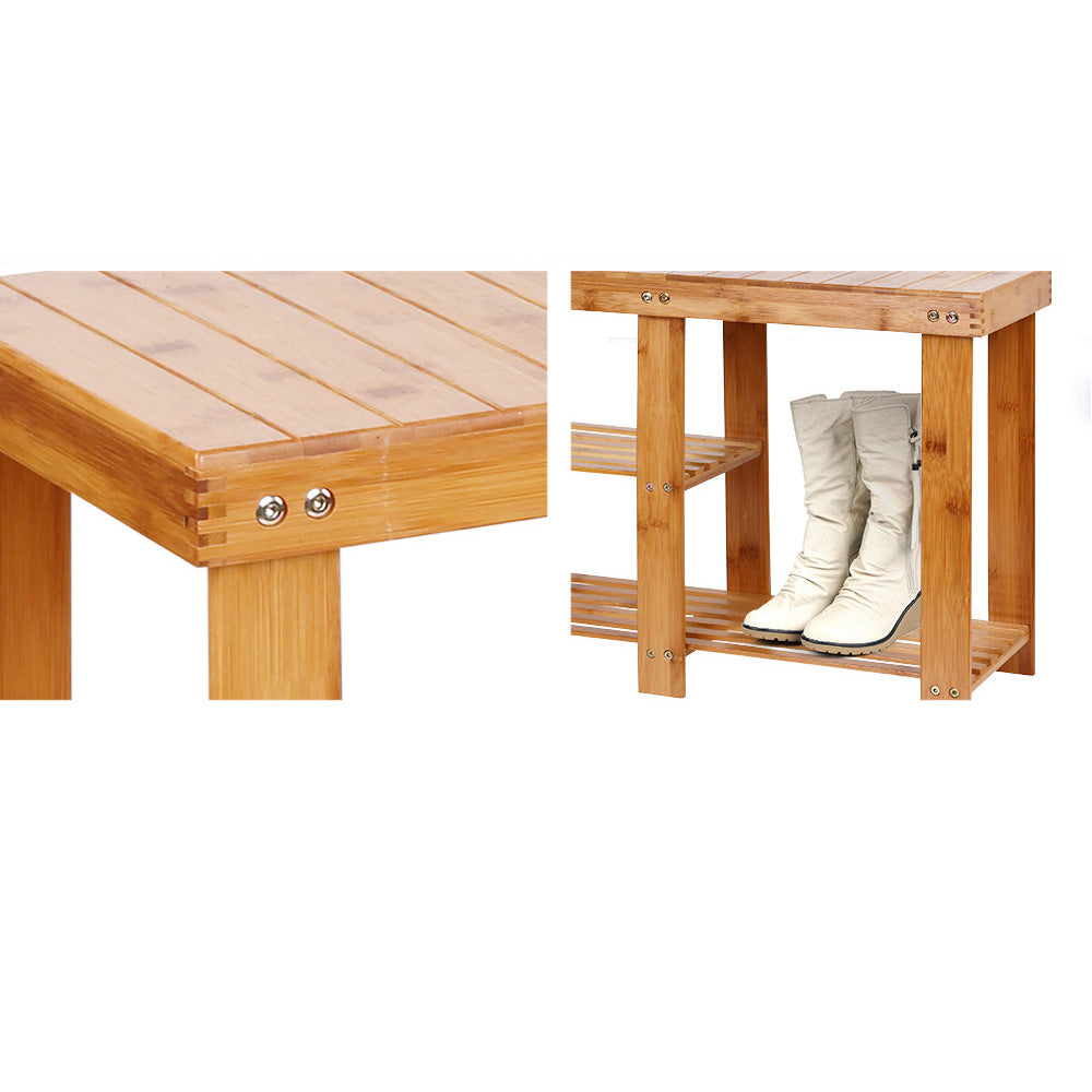 Bamboo 2 in 1 Bench Shoe Rack - Wood