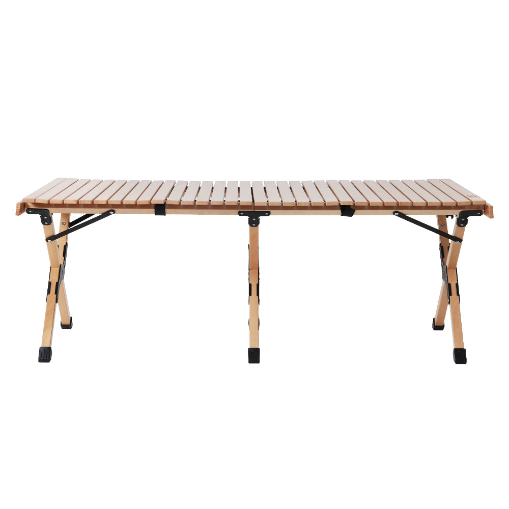 Outdoor Furniture Wooden Egg Roll Picnic Camping Table - 120cm