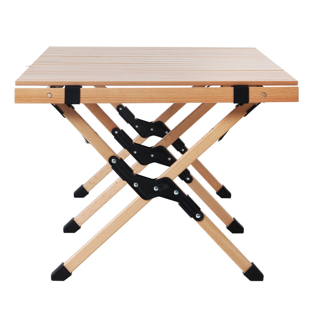 Outdoor Furniture Wooden Egg Roll Picnic Camping Table - 120cm