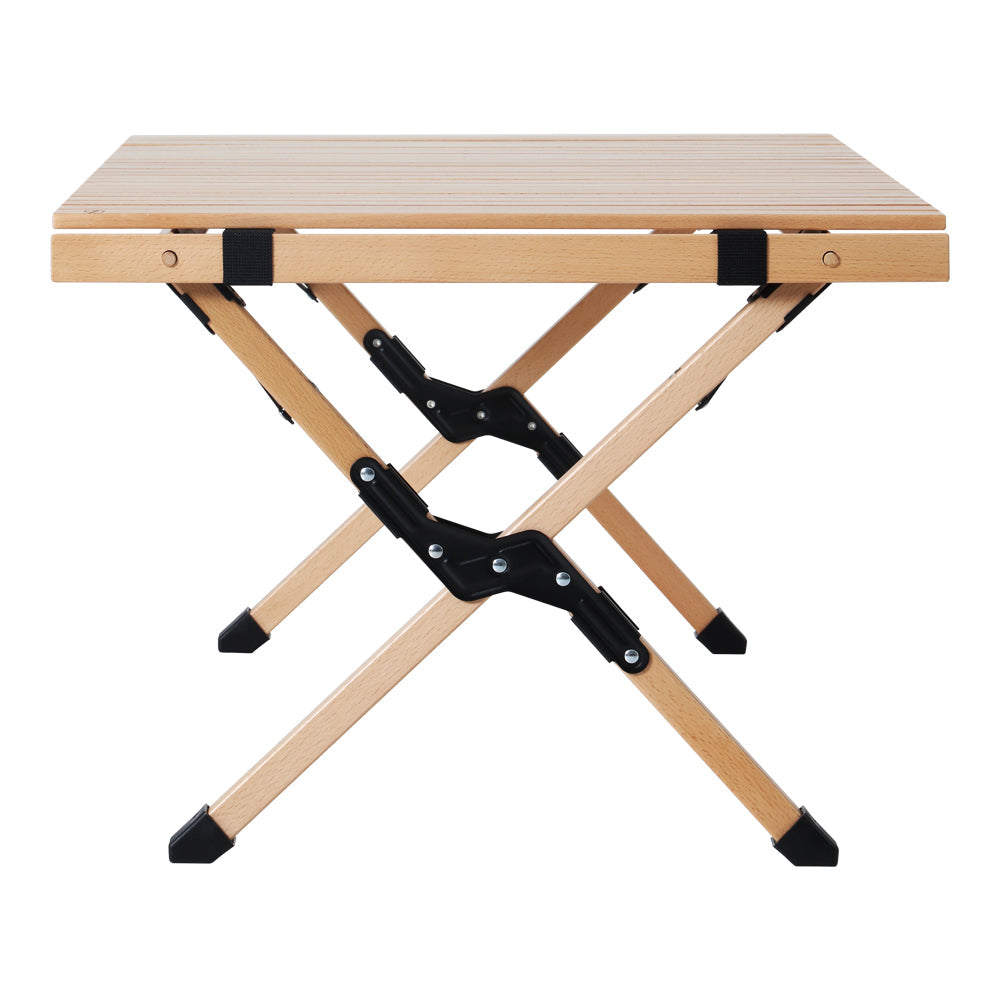 Outdoor Furniture Wooden Egg Roll Picnic Camping Table - 90cm