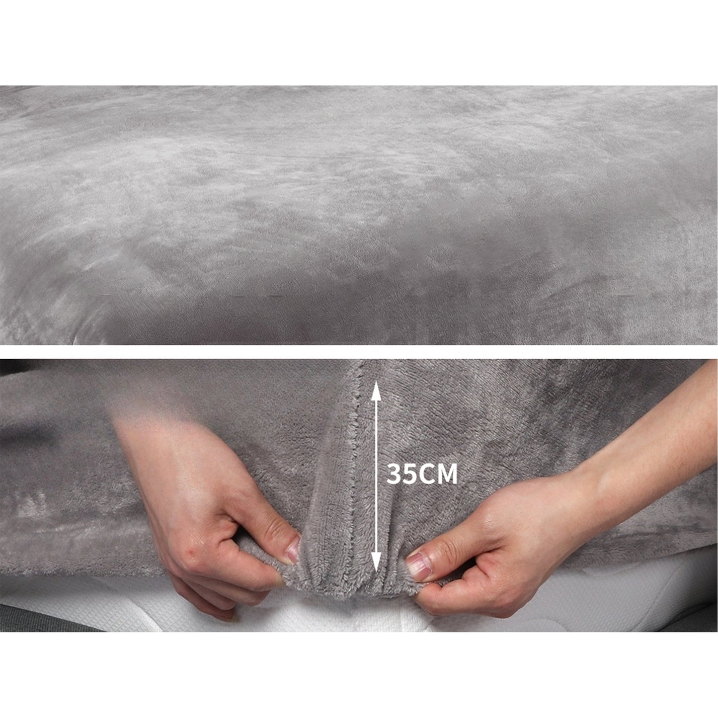 Silver Winter Fleece Bedding Set Bed Fitted Sheets with Pillowcase for All Sizes