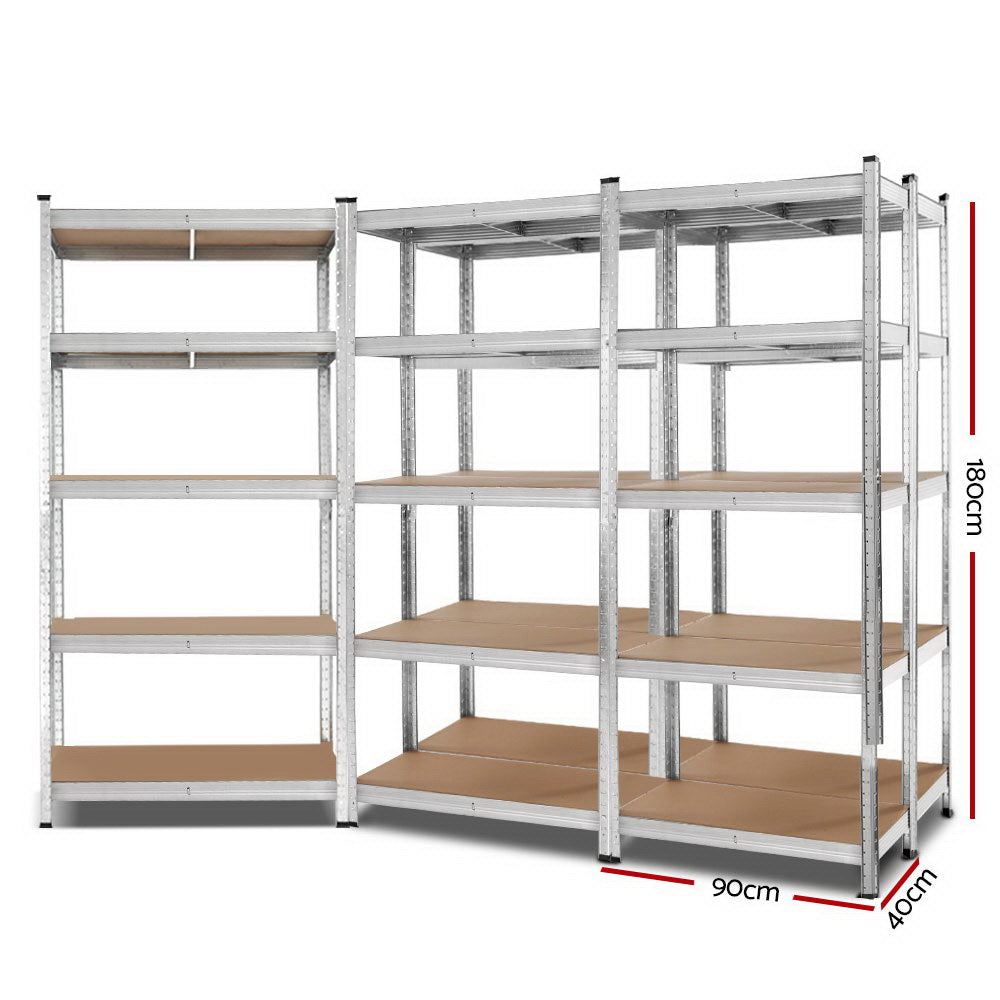 Warehouse Rack Garage Metal Storage Shelves - 5x1.8M