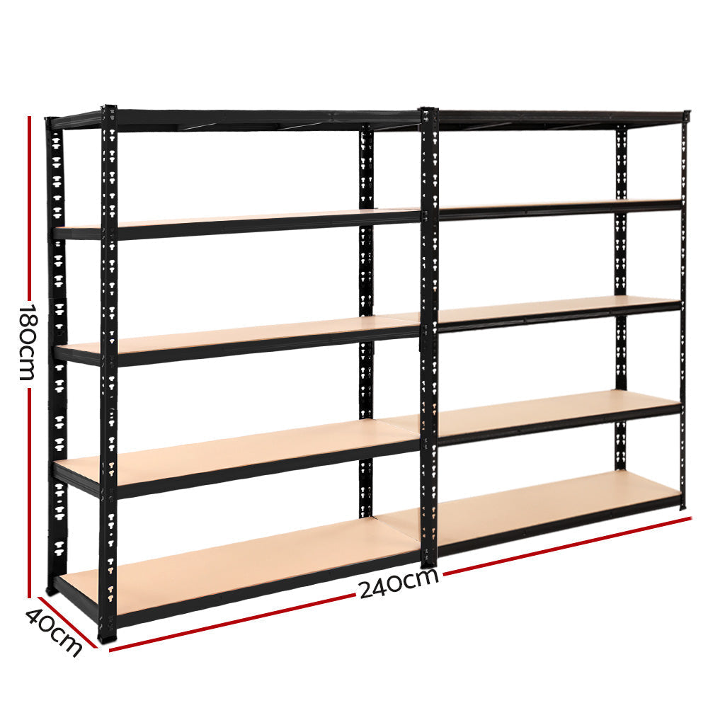 Steel Garage Shelving Warehouse Rack Pallet Storage - Black