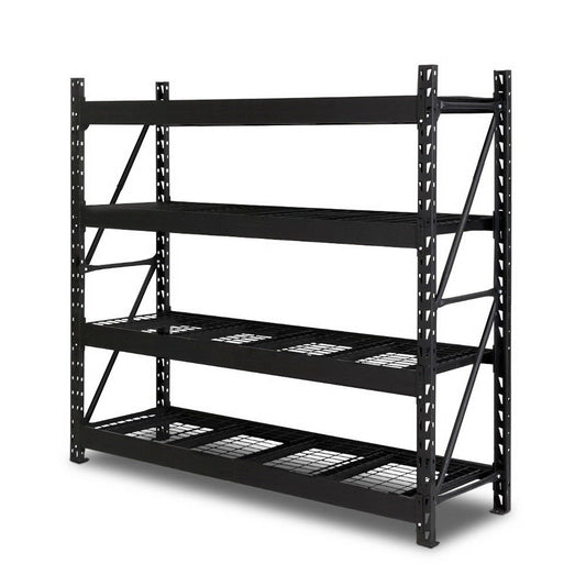 Storage Shelf Rack 4 Tiers Black - 2M