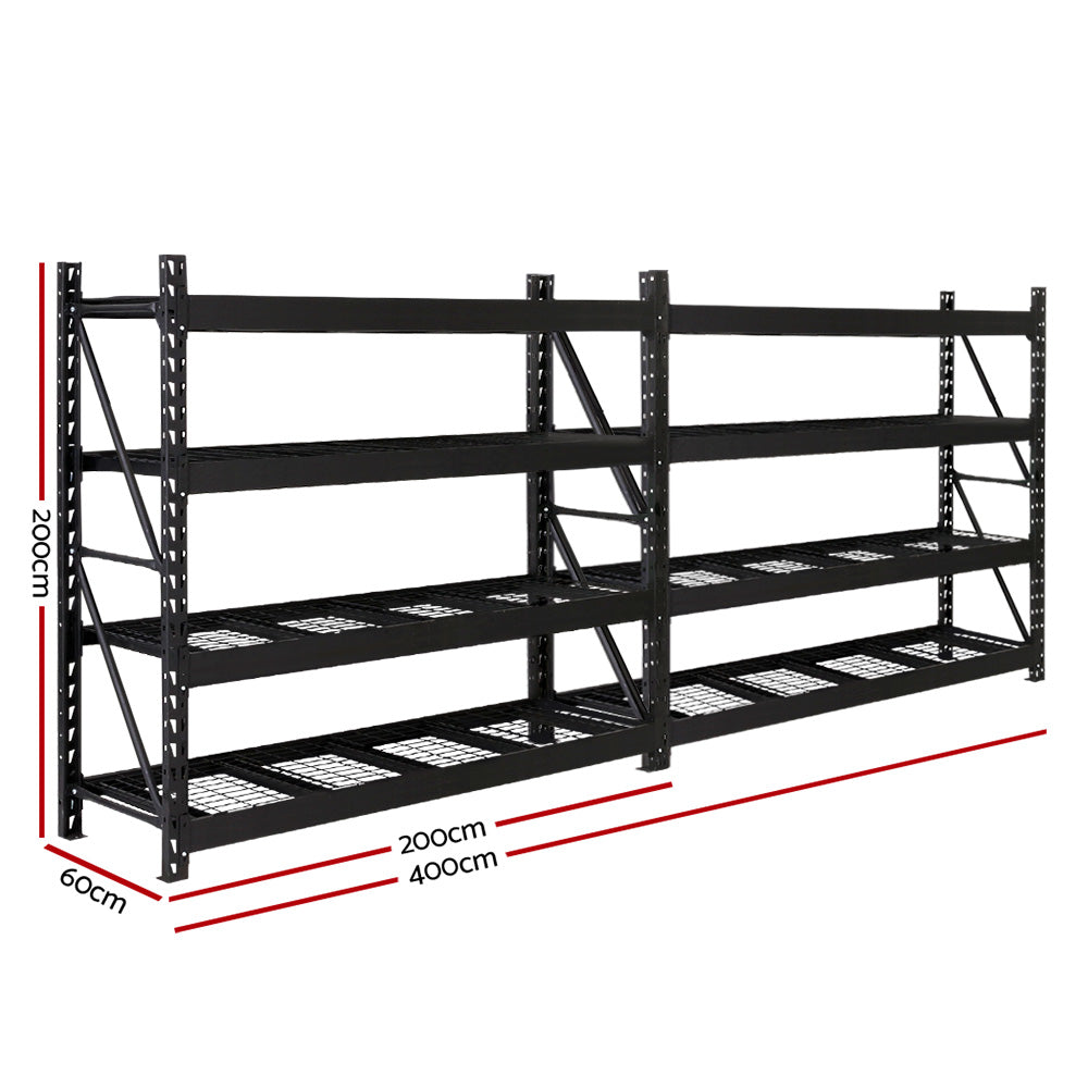 Steel Garage Shelving Warehouse Rack Pallet Storage - 4x2m