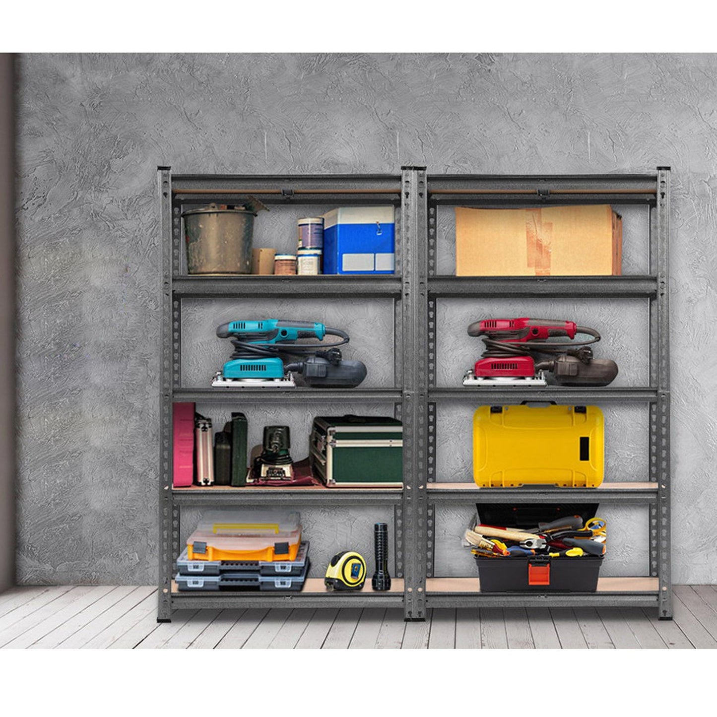 Storage Shelf Rack 5 Tiers - Matte Charcoal