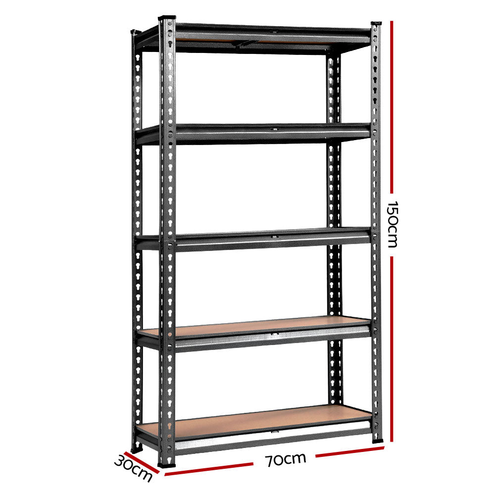 Warehouse Racking Storage Rack Steel Garage Shelves - 5x1.5m