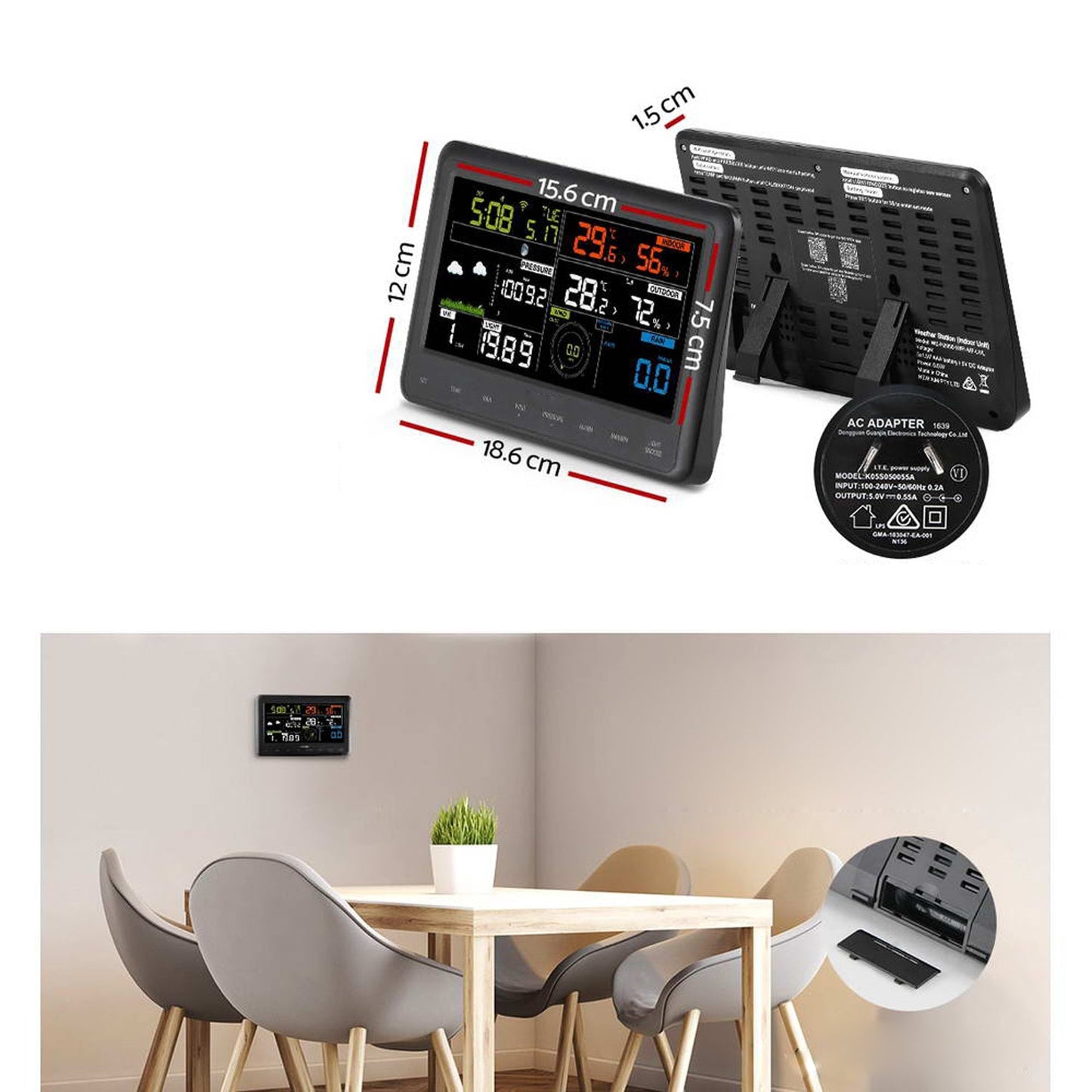 WiFi Professional Weather Station Solar Sensor LCD