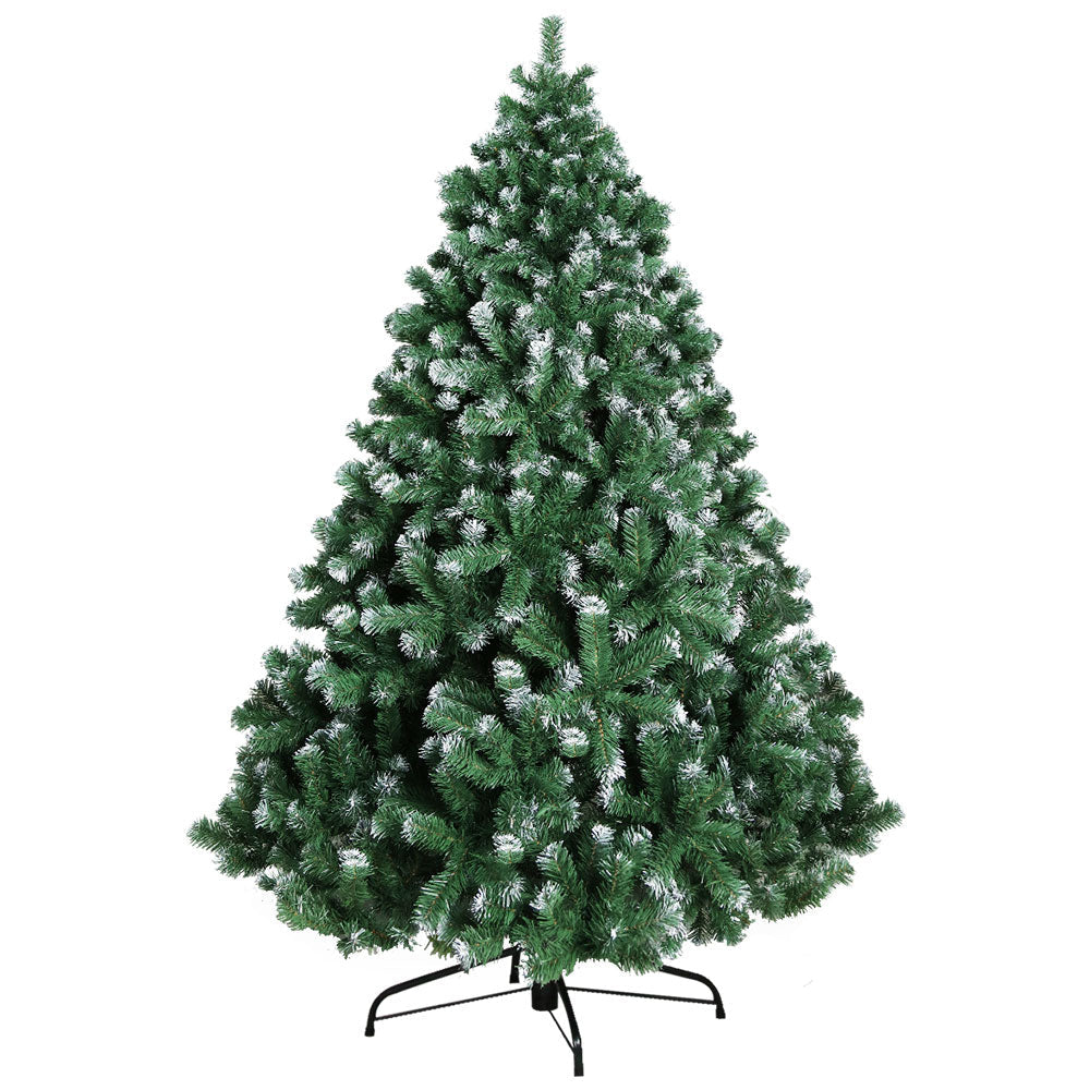 Christmas Tree Xmas Decorations Snowy 1500 Tips - 2.4m