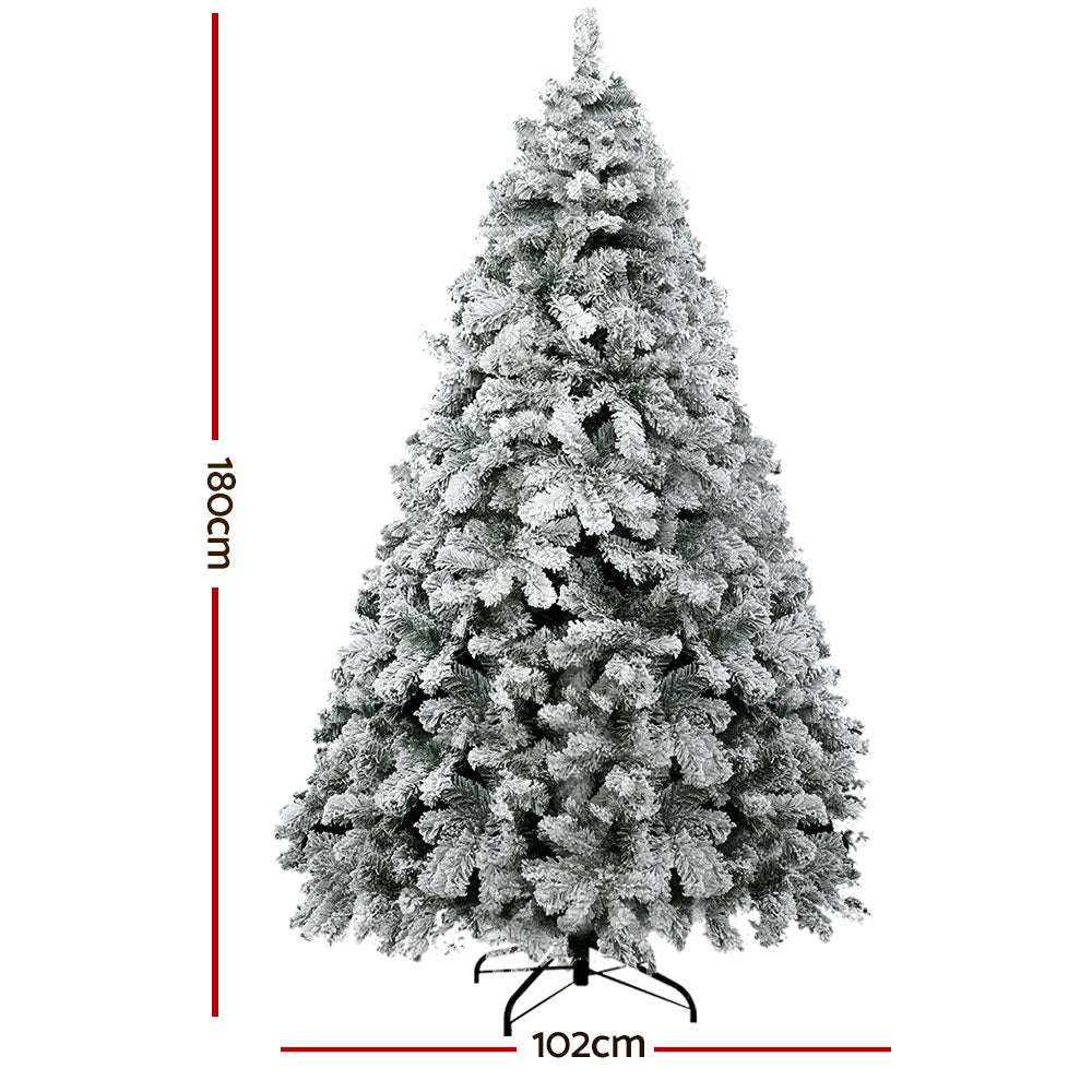 Christmas Tree Xmas Decorations Snowy 520 Tips - 1.8m