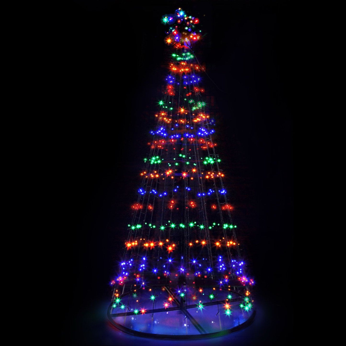Christmas Tree Xmas Solar Lights Multi Colour 264 LED - 2.1m