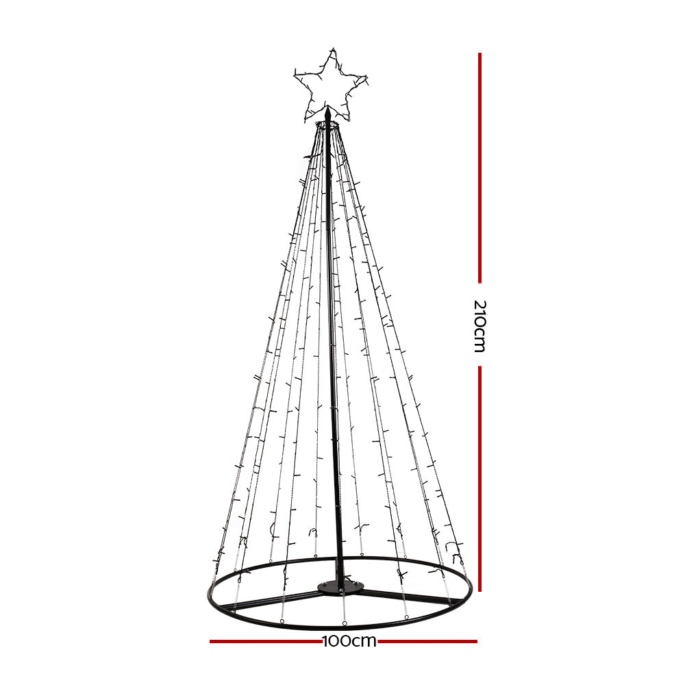 Christmas Tree Xmas Solar Power Warm White 264 LED - 2.1m