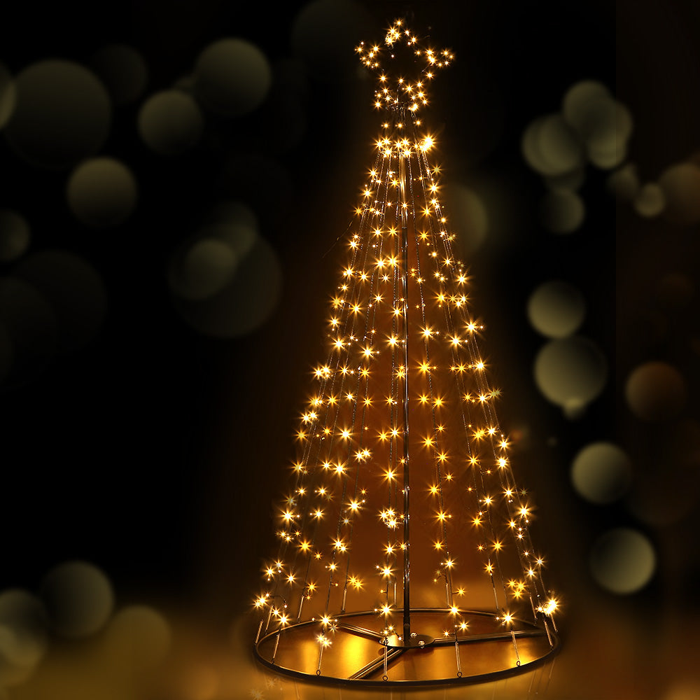 Christmas Tree Xmas Solar Power Warm White 264 LED - 2.1m