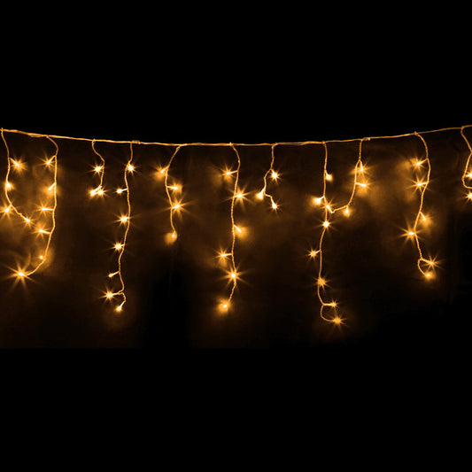 Solar Christmas Icicle Lights Outdoor Xmas Party Warm White 500 LED - 20m