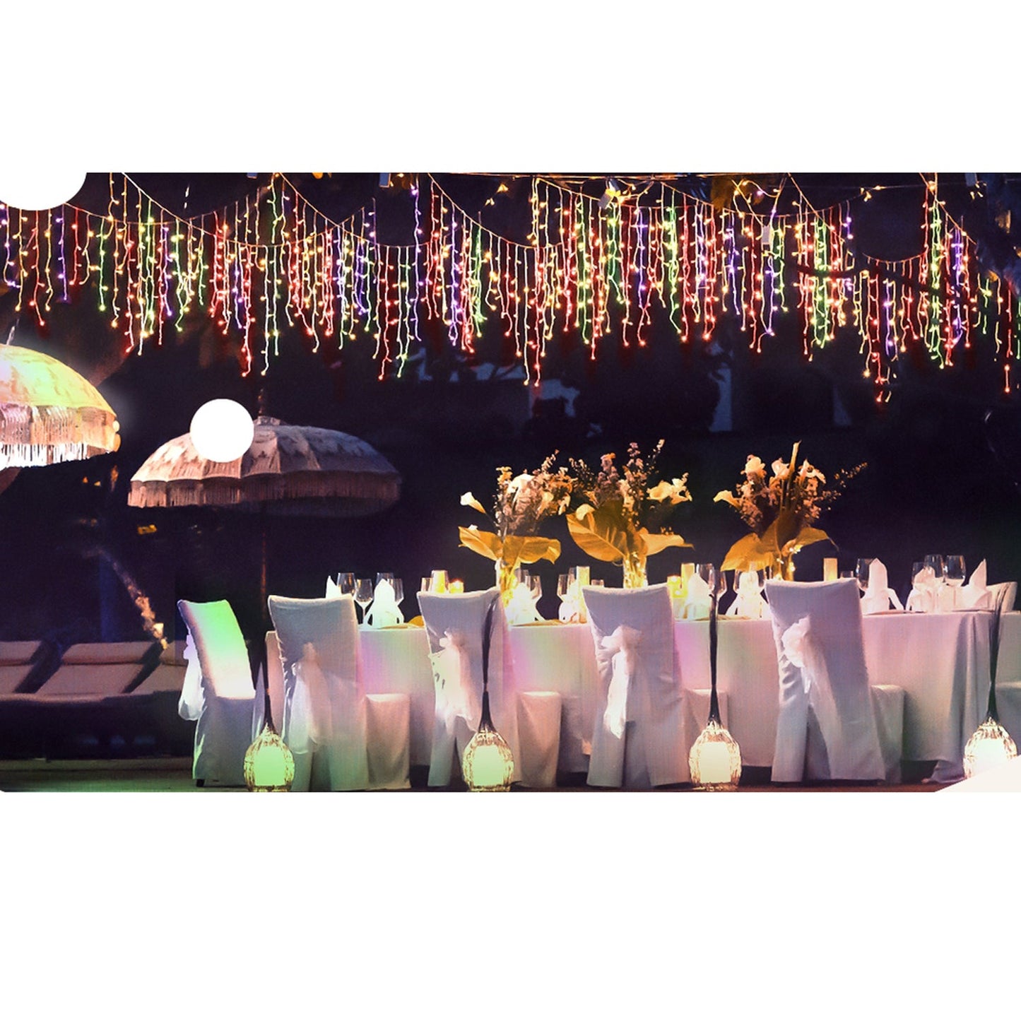 Christmas Icicle Lights Mutlicolour - 800 LED