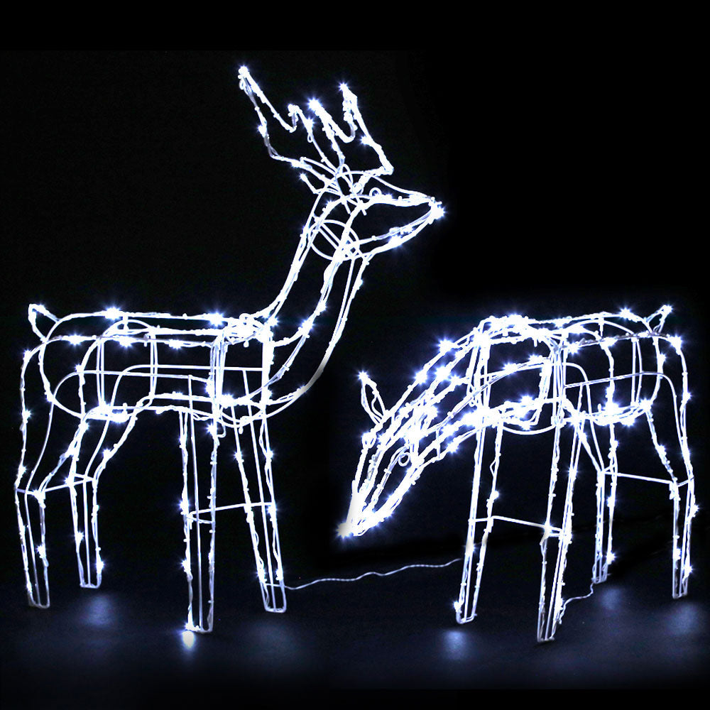 Solar Powered Christmas Motif Xmas Lights LED Rope Reindeer - 2m
