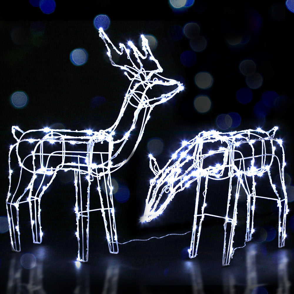 Solar Powered Christmas Motif Xmas Lights LED Rope Reindeer - 2m