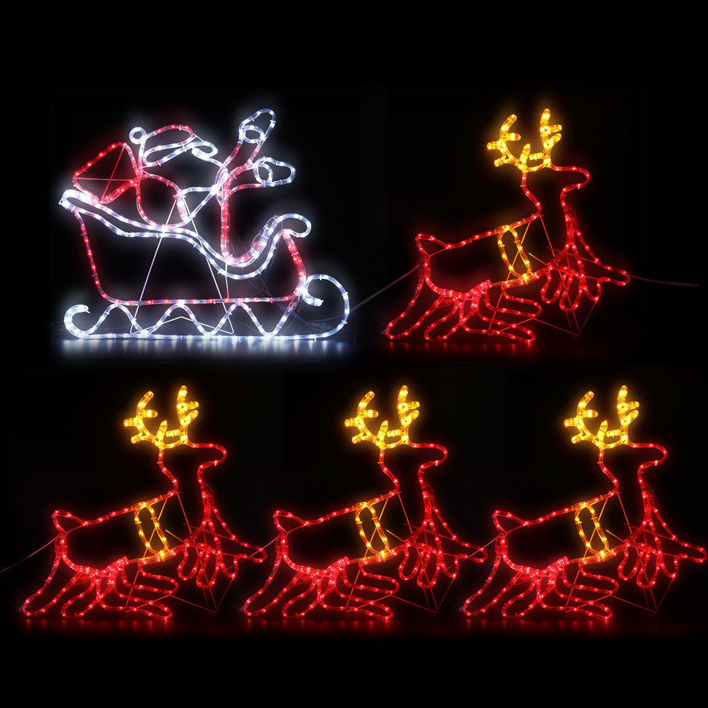 Christmas Motif Lights LED Rope Reindeer Colourful Xmas - 5m
