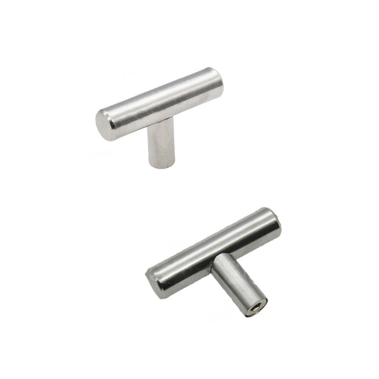 Stainless Steel Door Drawer Handles Brushed Pull Knob T Bar 50mm Single Hole